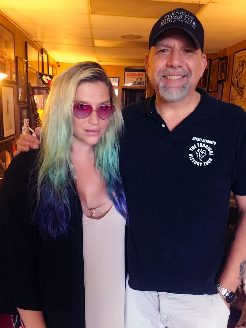 Kesha at Dearly Departed Tours Museum with Scott Michaels